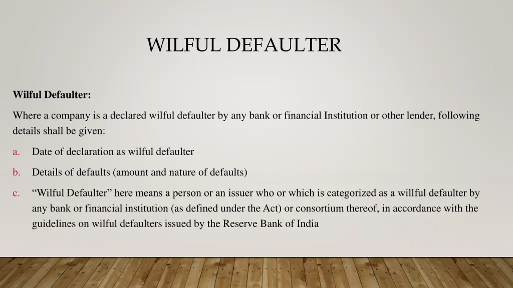 wilful defaulter