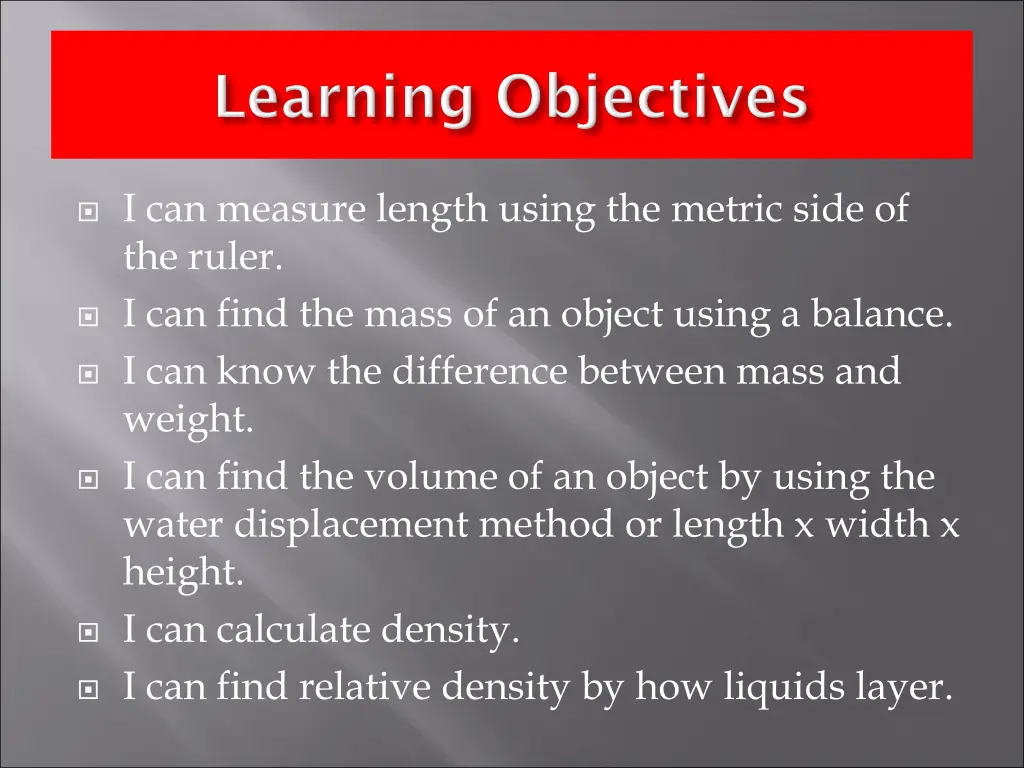 i can measure length using the metric side