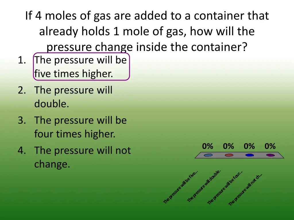 if 4 moles of gas are added to a container that