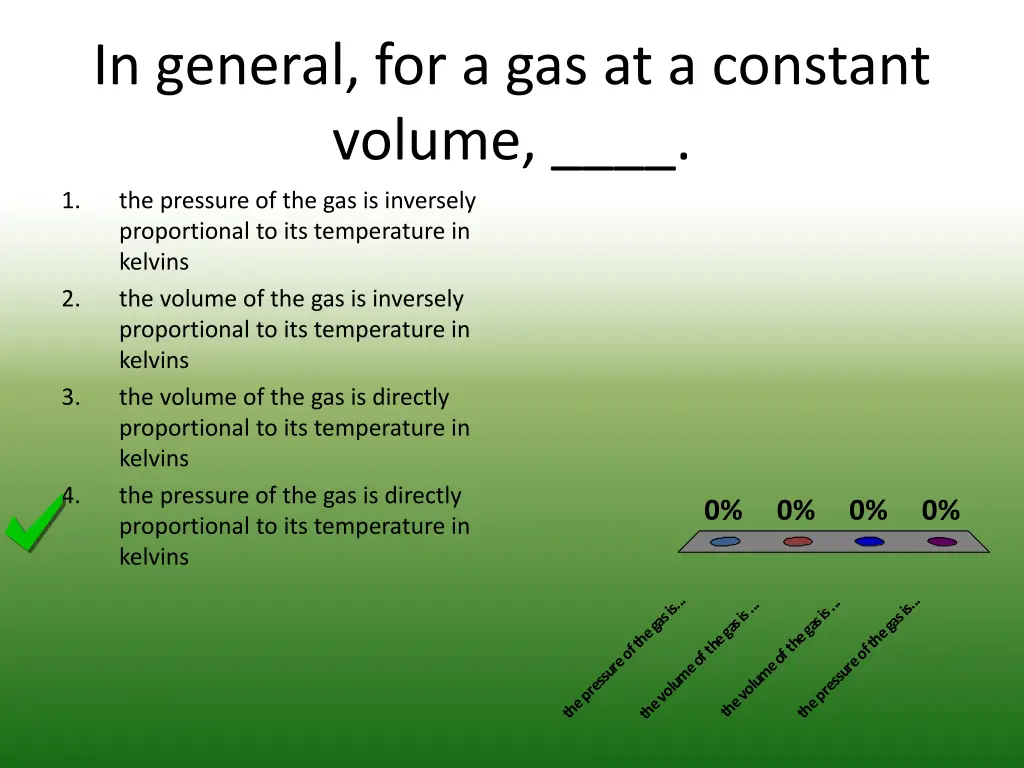 in general for a gas at a constant volume