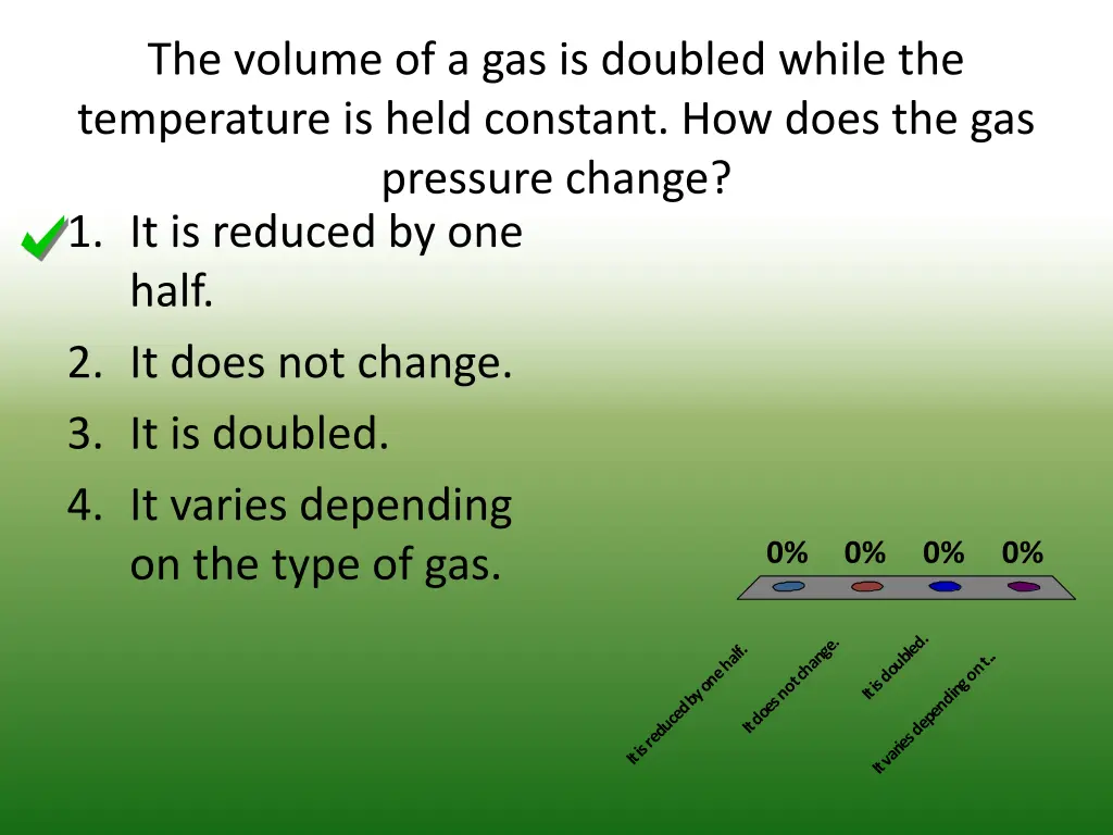 the volume of a gas is doubled while