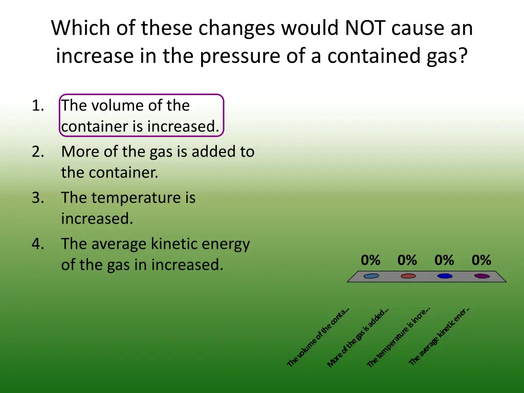 which of these changes would not cause