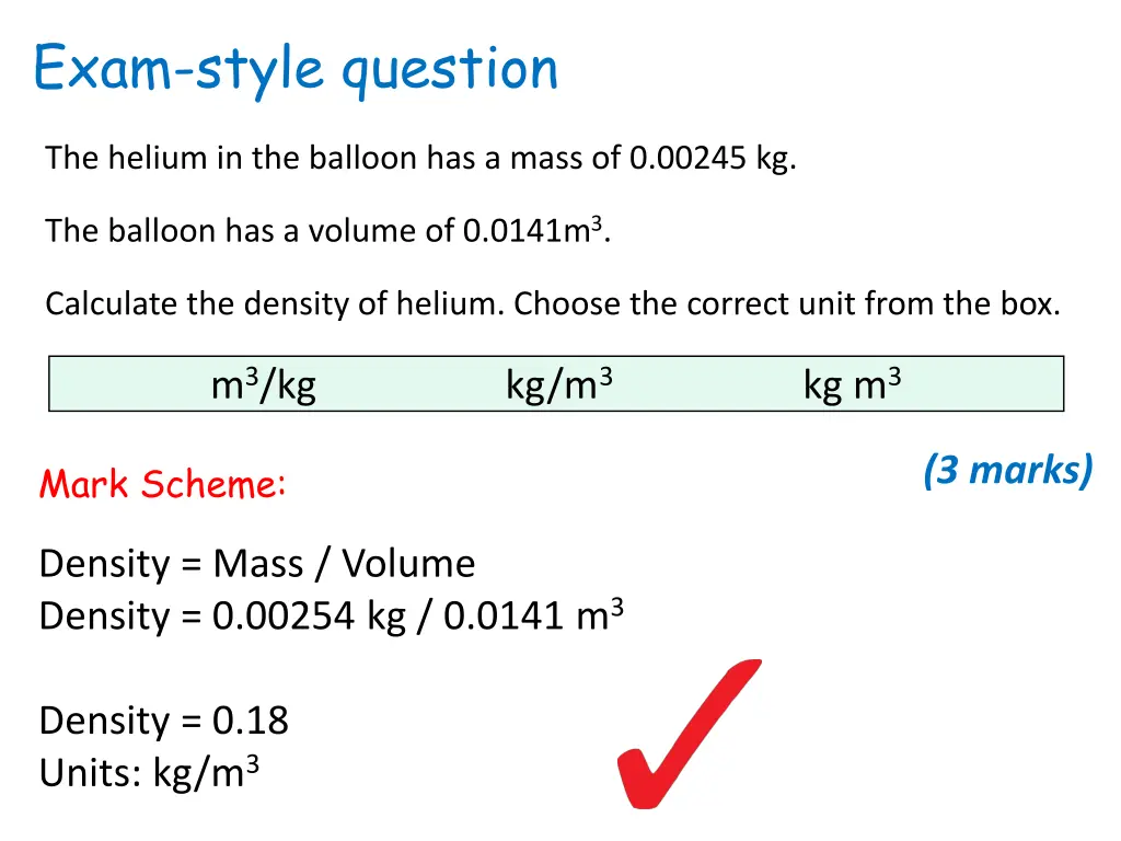 exam style question