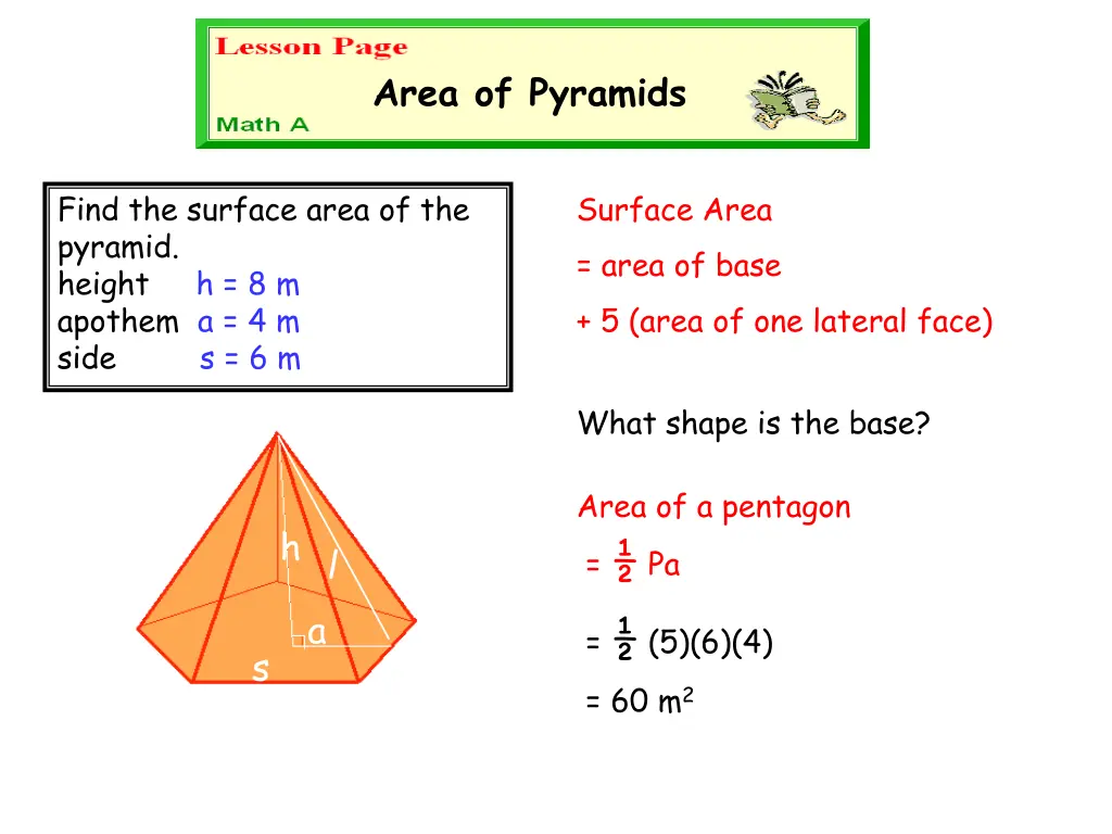 area of pyramids