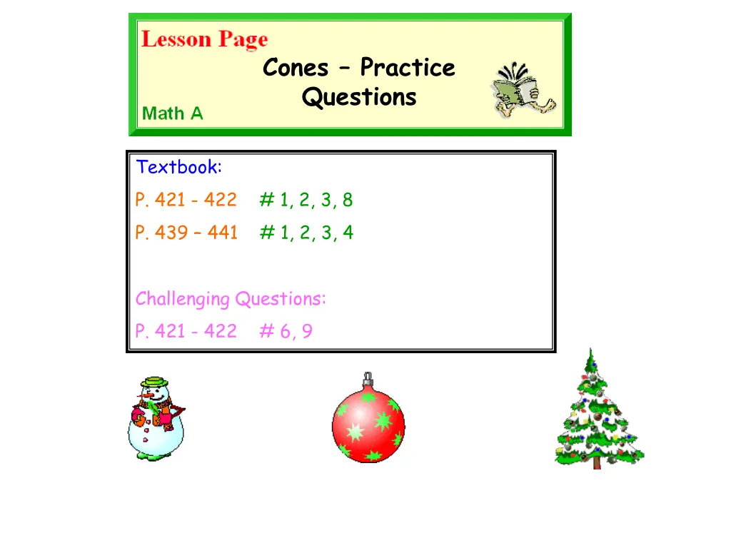 cones practice questions 1