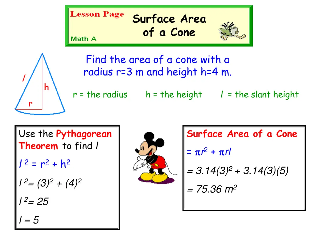 surface area of a cone