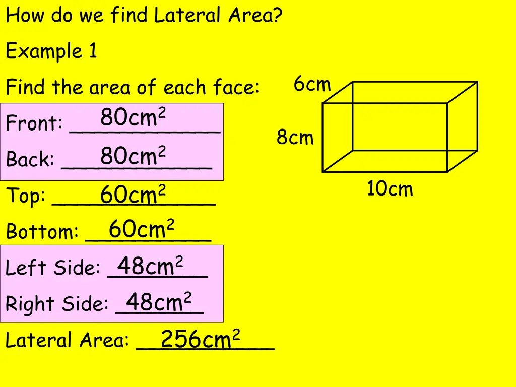 how do we find lateral area example 1 find