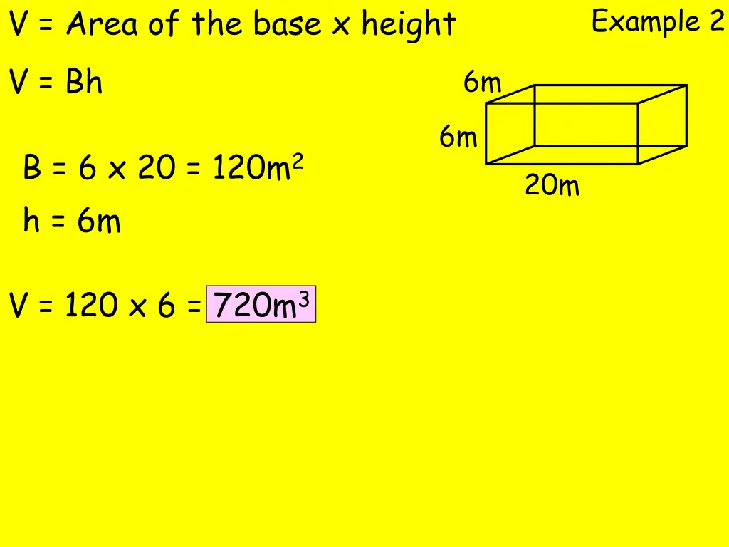 v area of the base x height v bh 1