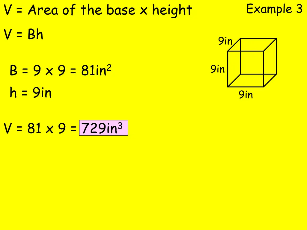 v area of the base x height v bh 2