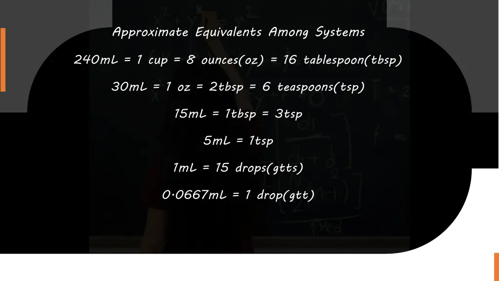 approximate equivalents among systems