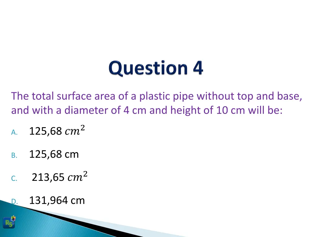 the total surface area of a plastic pipe without