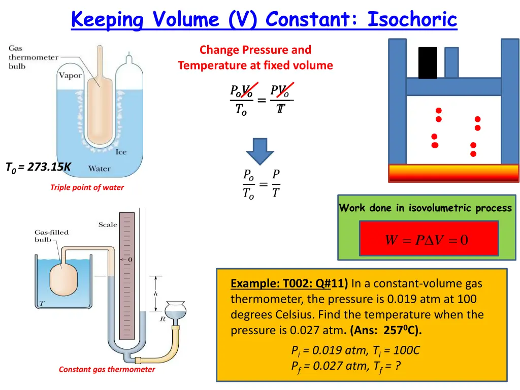 keeping volume v constant isochoric