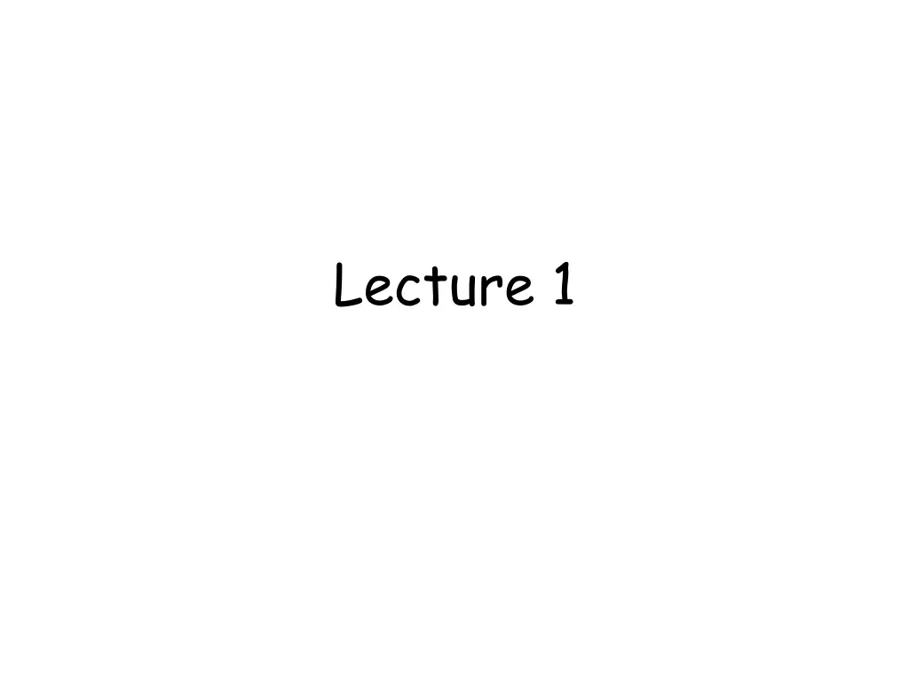 lecture 1