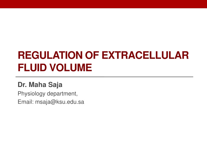 regulation of extracellular fluid volume