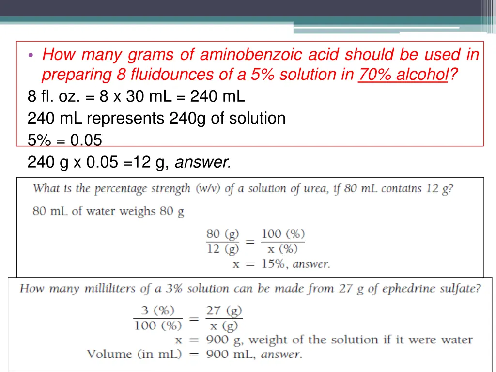 how many grams of aminobenzoic acid should