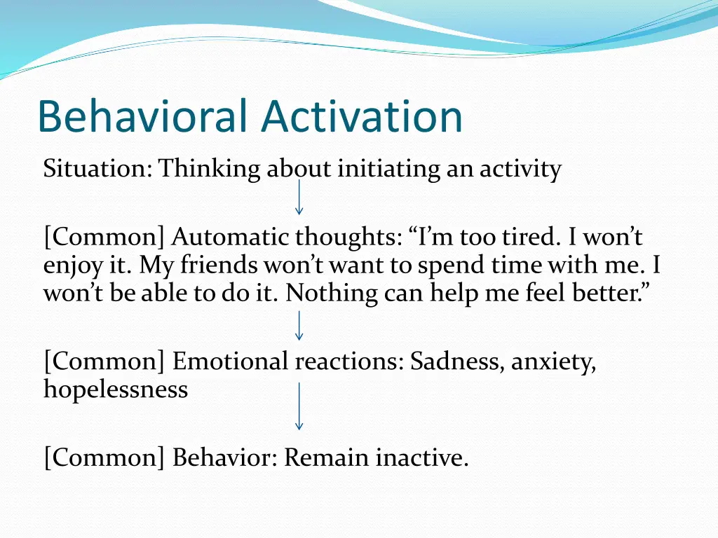 behavioral activation situation thinking about