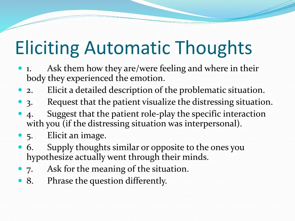 eliciting automatic thoughts