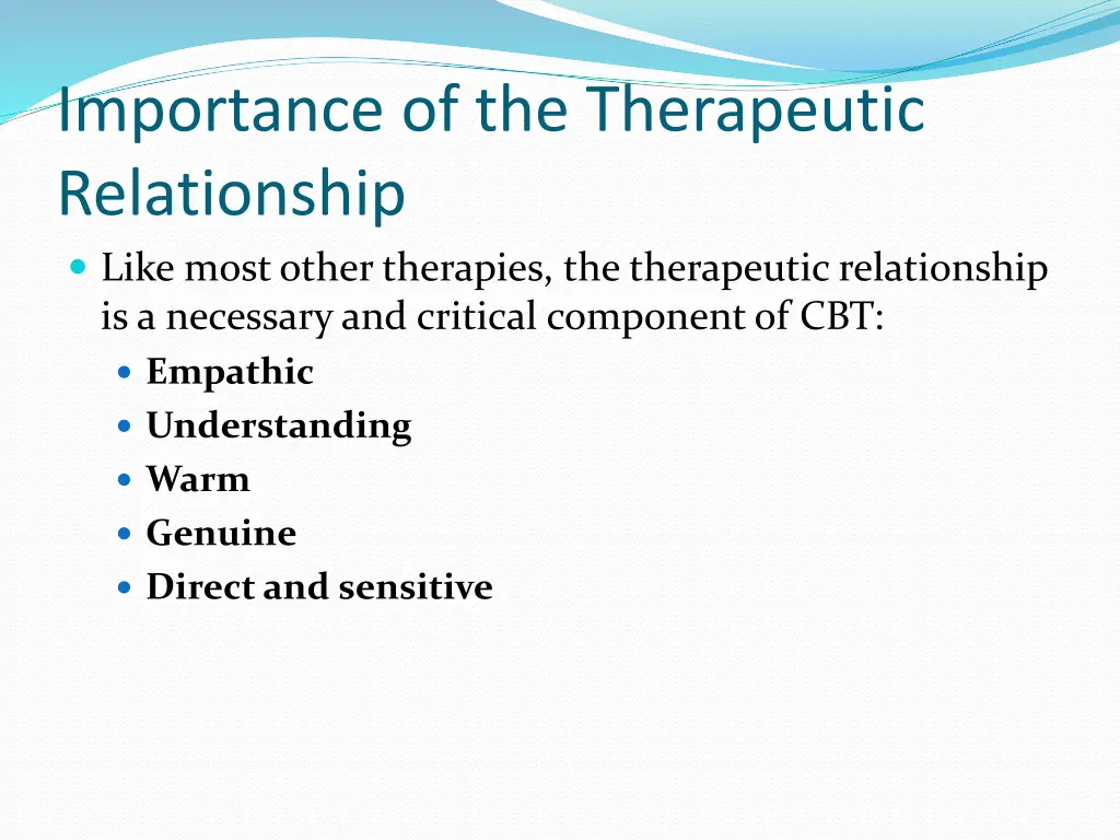 importance of the therapeutic relationship like