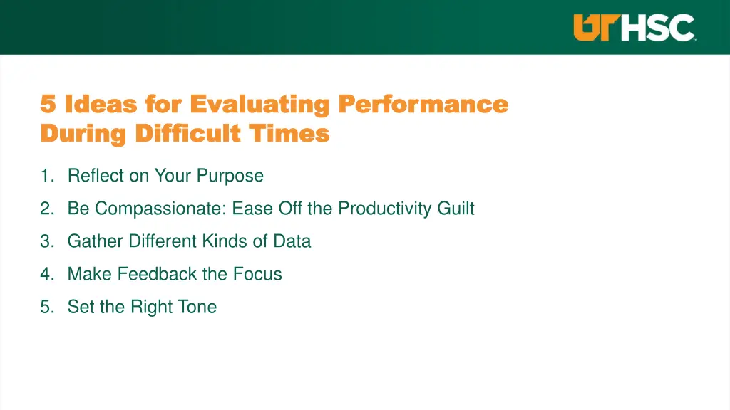 5 ideas for evaluating performance 5 ideas