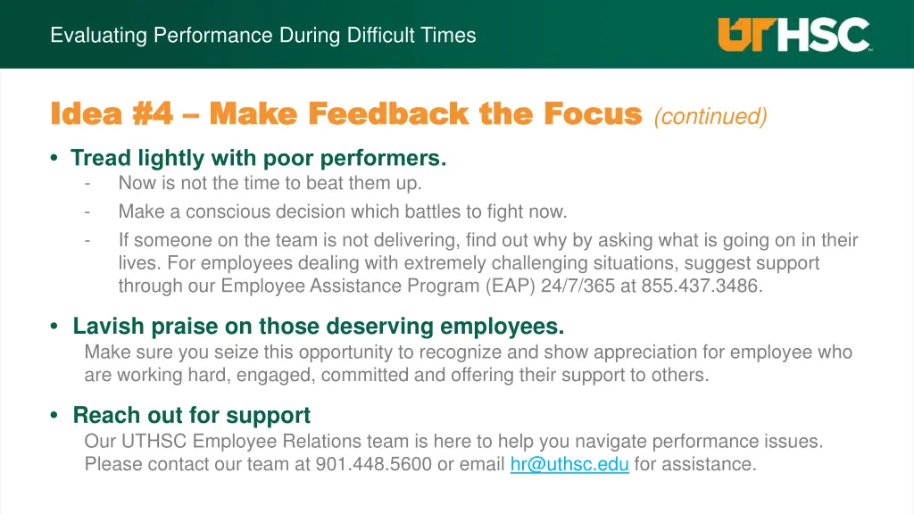 evaluating performance during difficult times 5