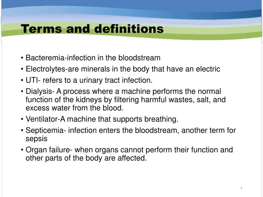 terms and definitions