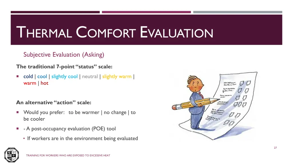 t hermal c omfort e valuation