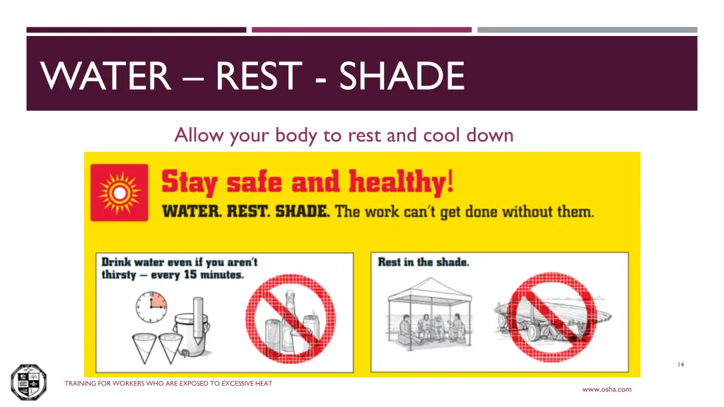 water rest shade