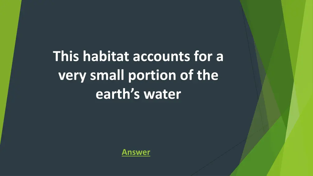 this habitat accounts for a very small portion