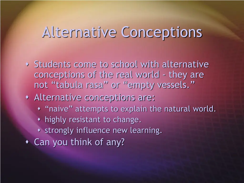 alternative conceptions