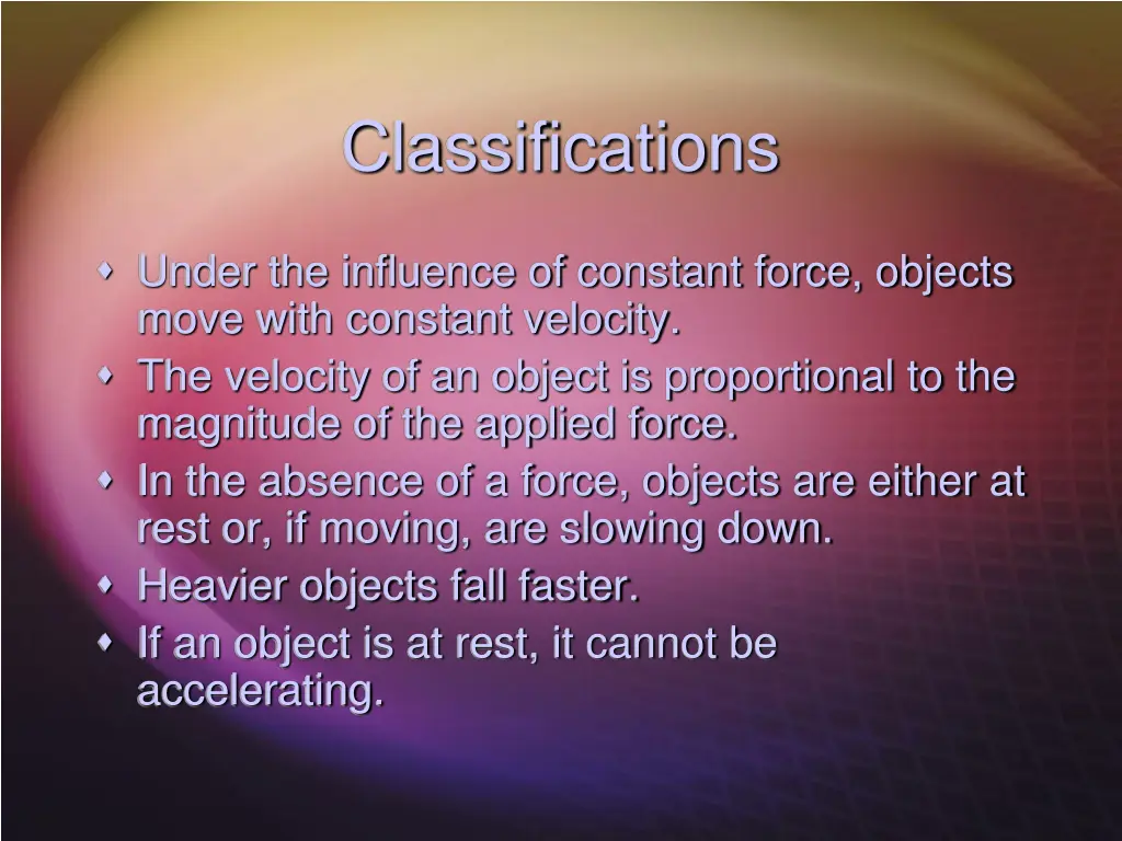 classifications