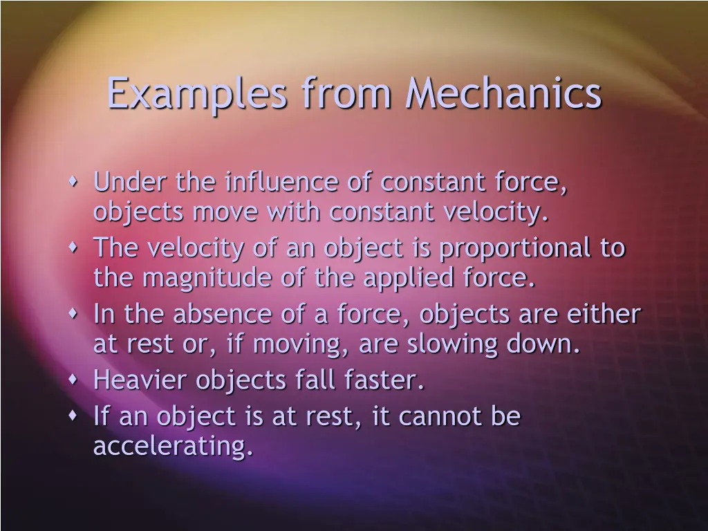 examples from mechanics