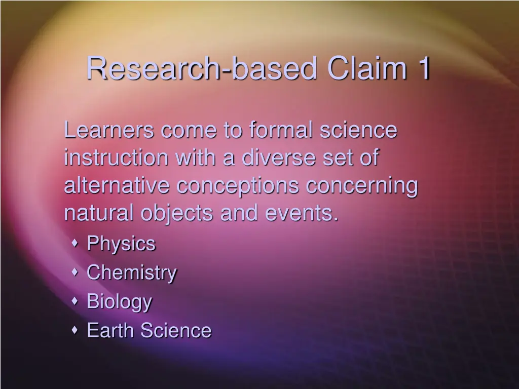 research based claim 1