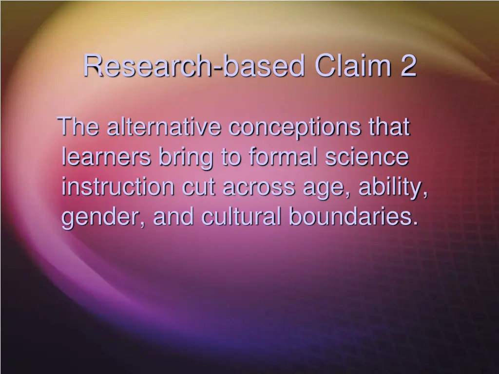 research based claim 2