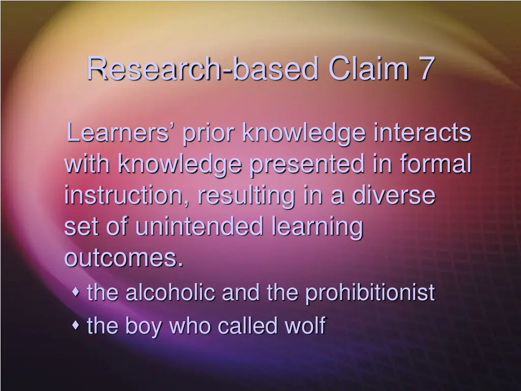 research based claim 7