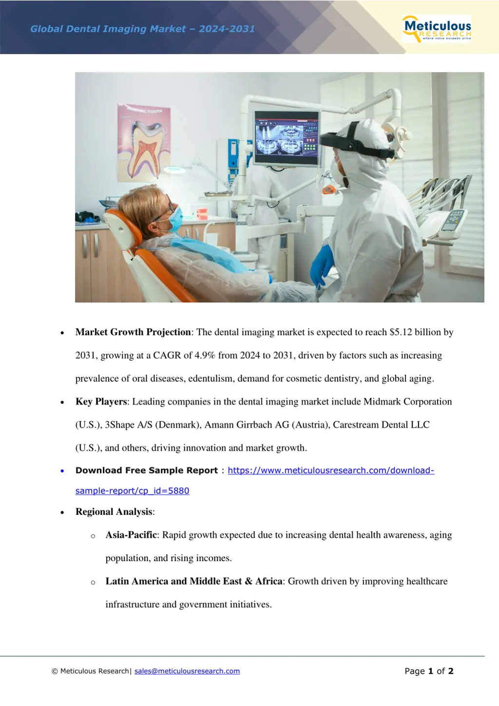 global dental imaging market 2024 2031