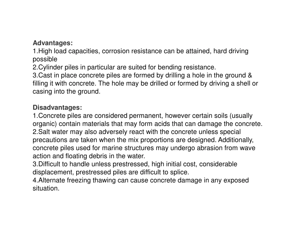 advantages 1 high load capacities corrosion