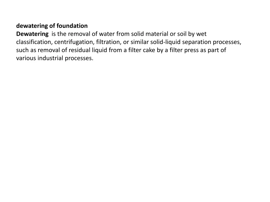 dewatering of foundation dewatering