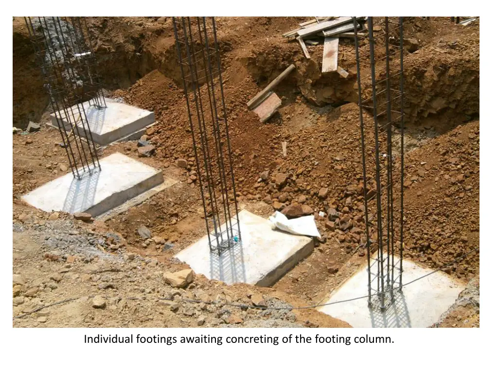 individual footings awaiting concreting