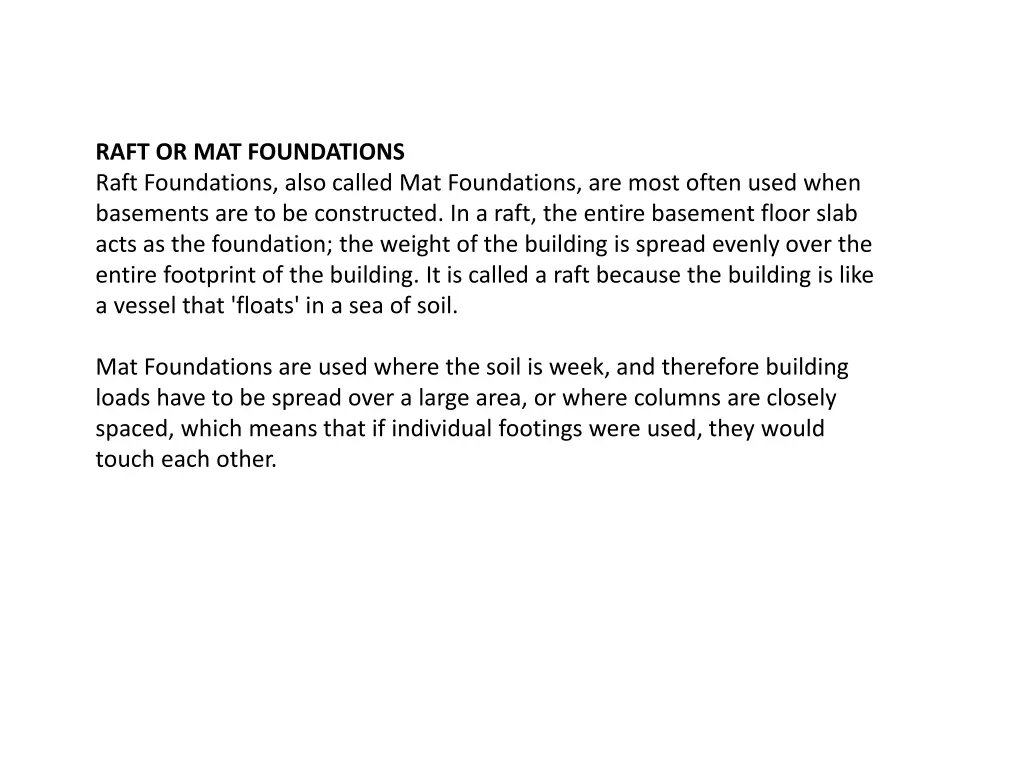 raft or mat foundations raft foundations also