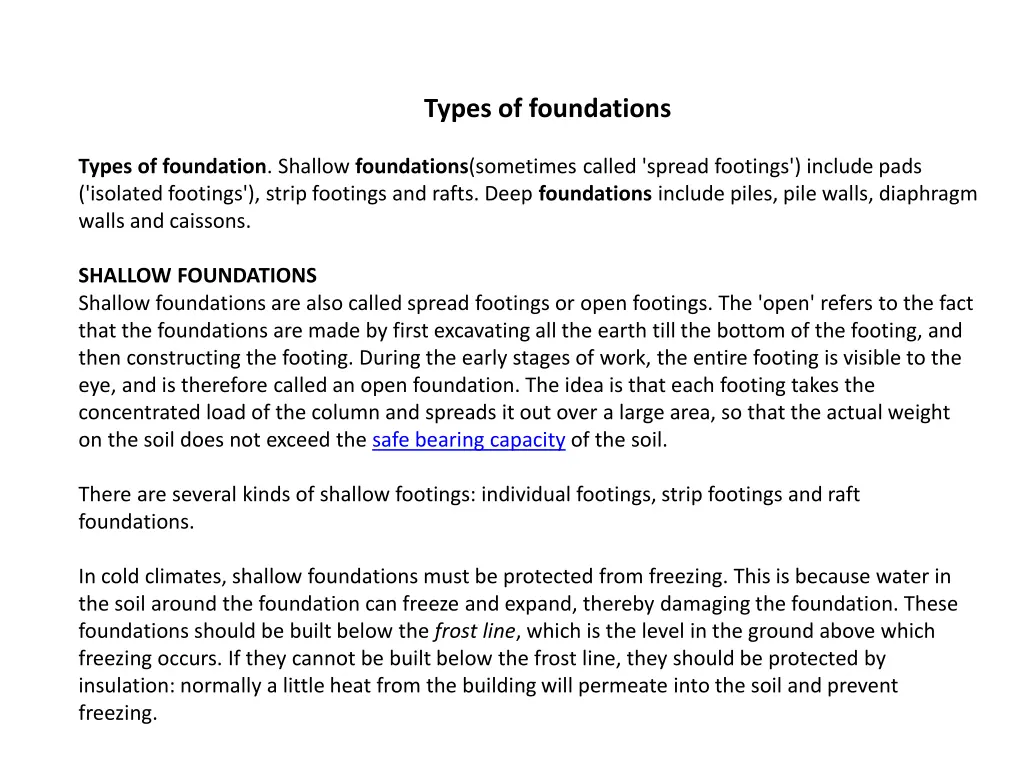 types of foundations