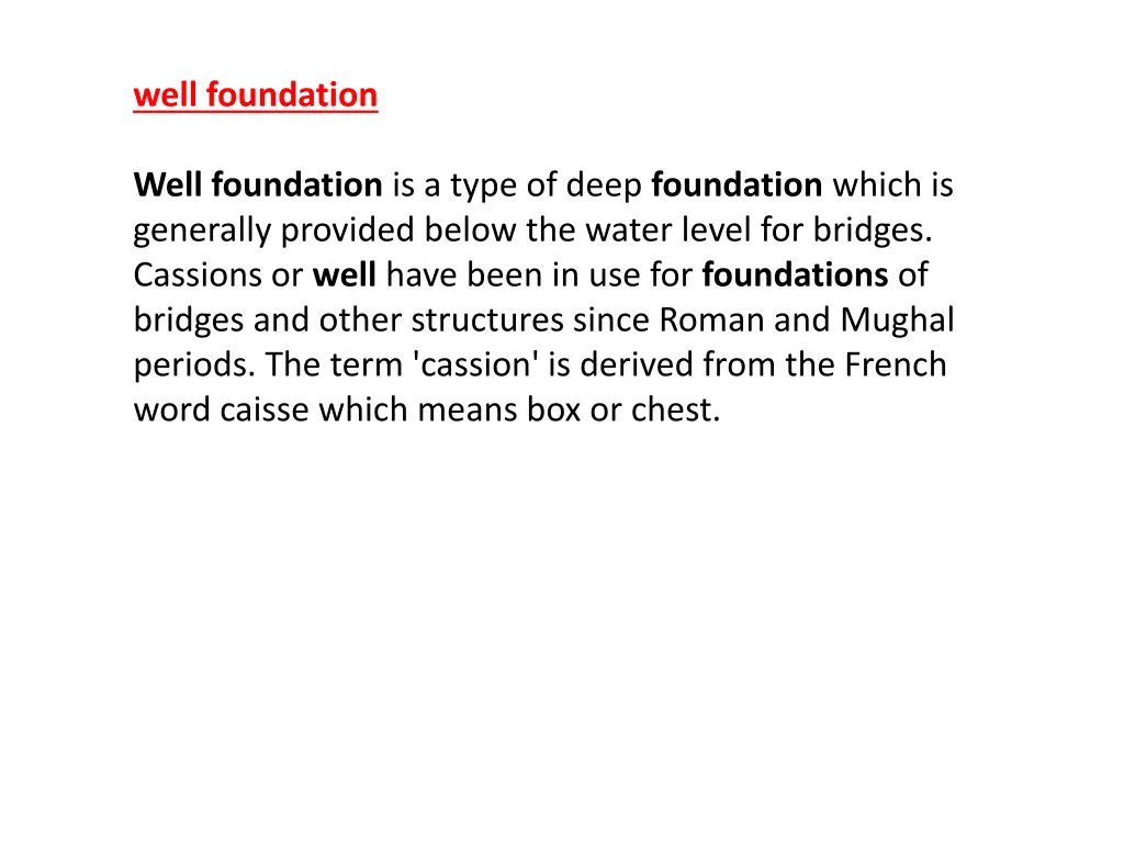 well foundation