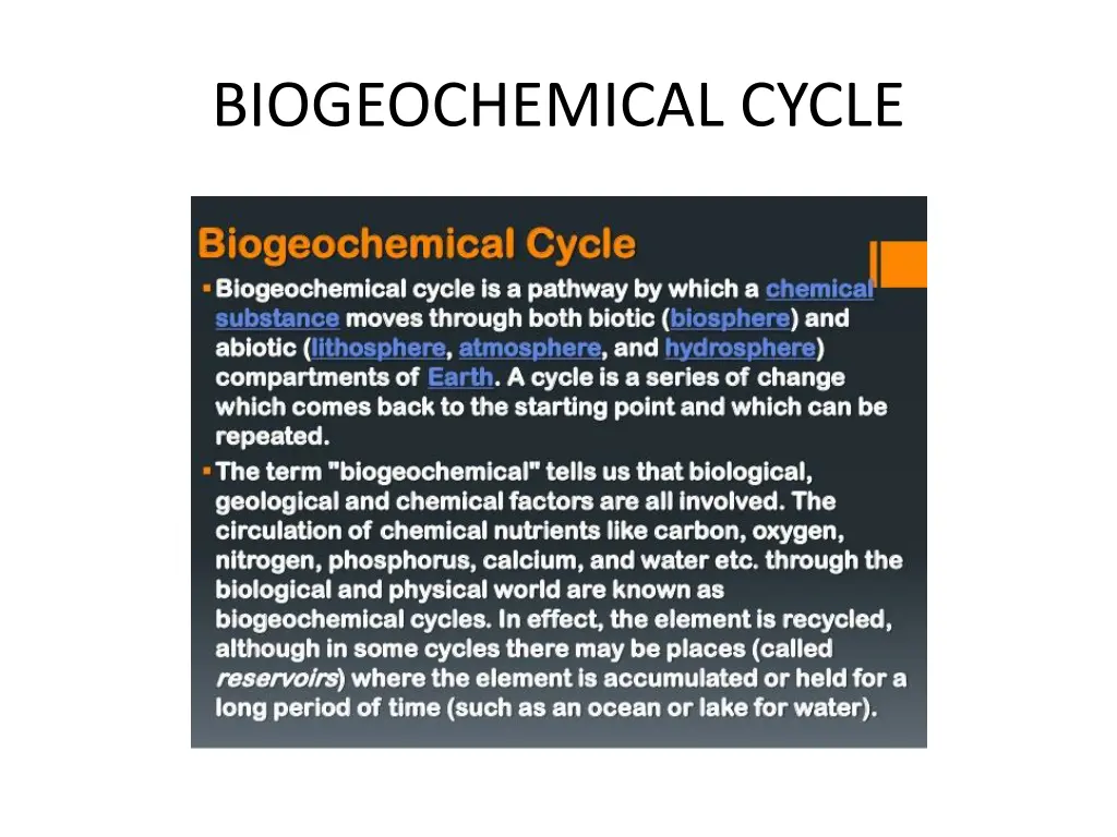 biogeochemical cycle