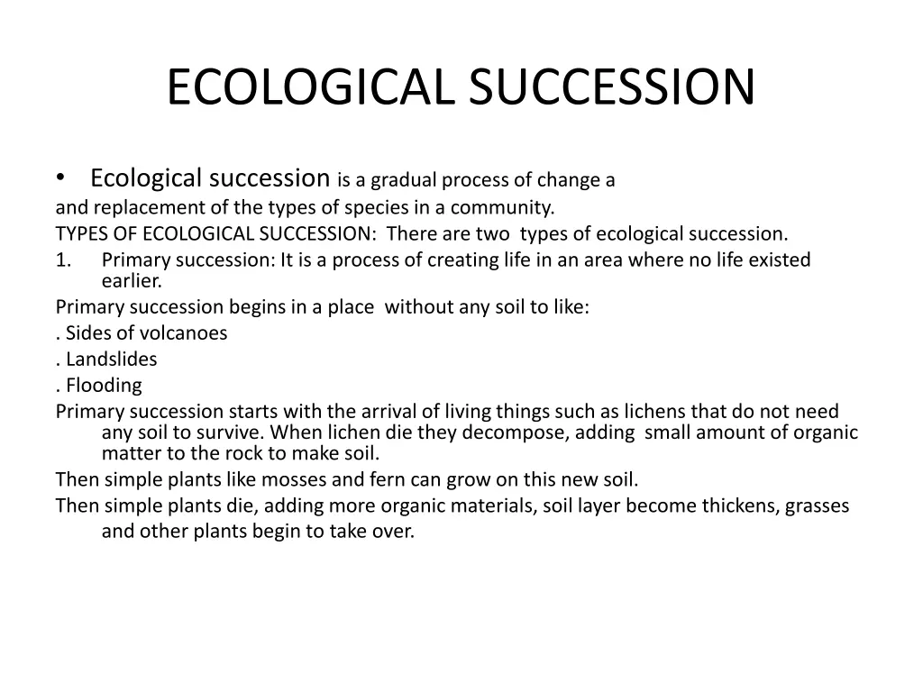 ecological succession