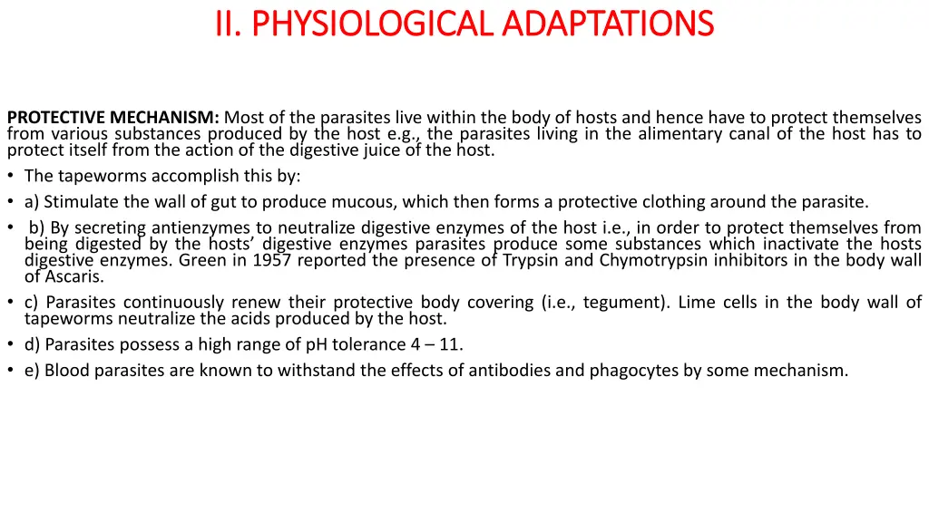 ii physiological adaptations ii physiological