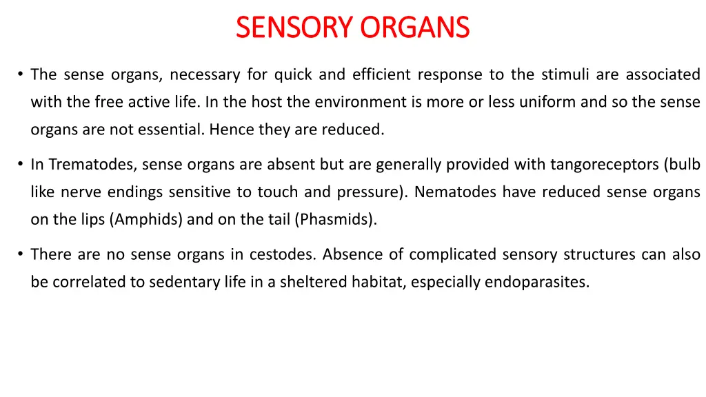 sensory organs sensory organs