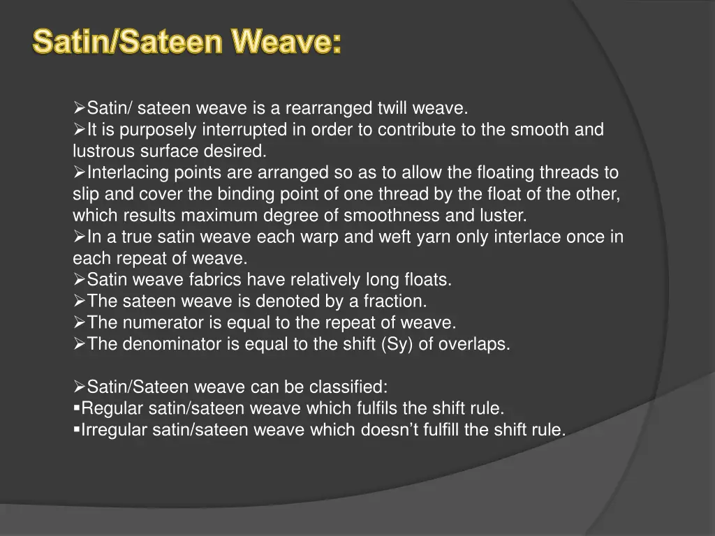 satin sateen weave