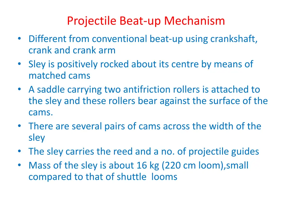 projectile beat up mechanism different from