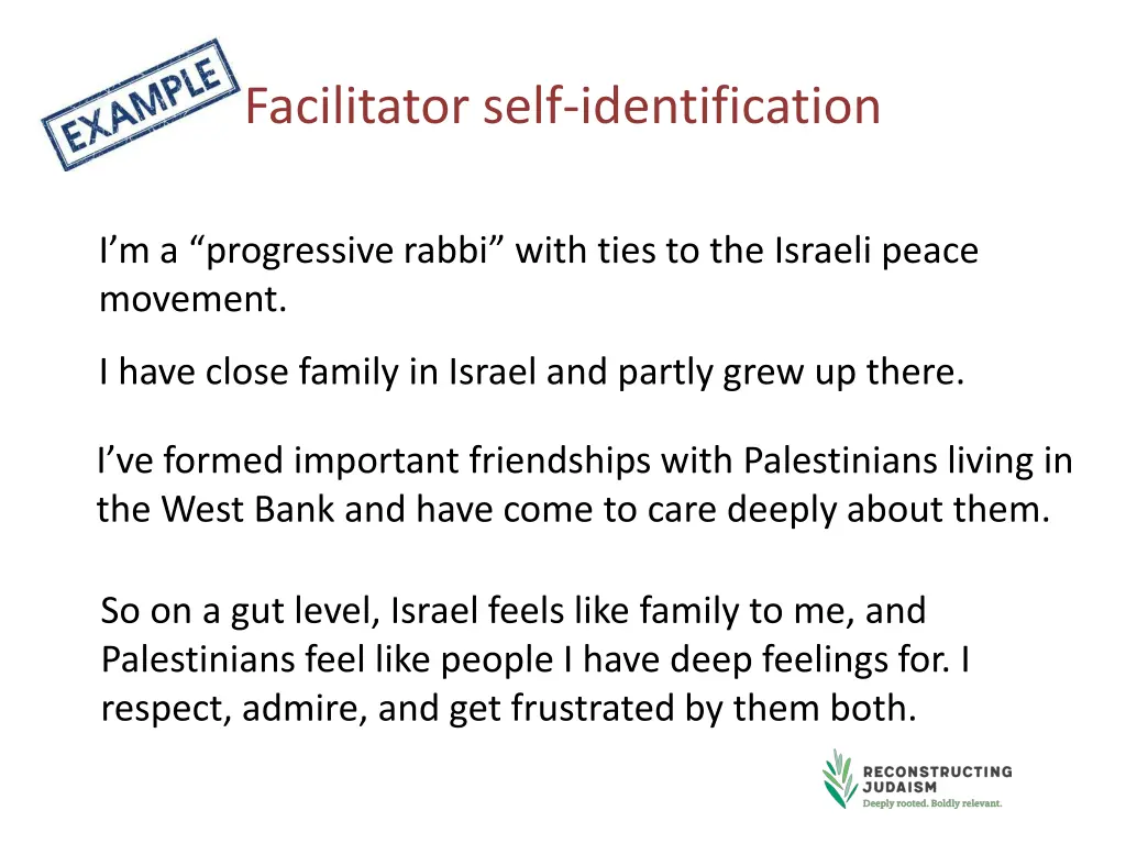 facilitator self identification