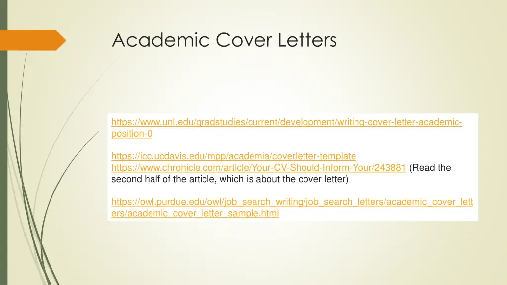 academic cover letters