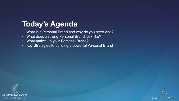 today s agenda what is a personal brand